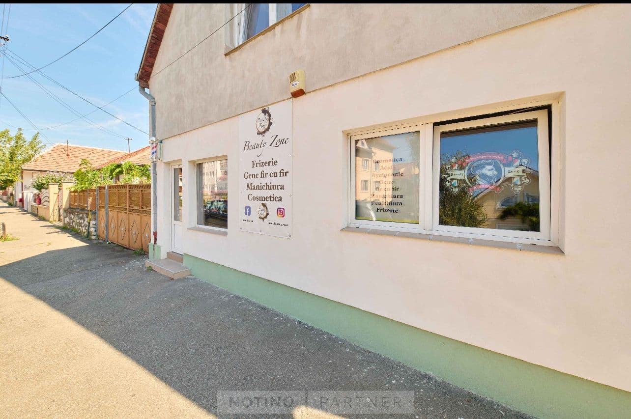 Fațada salonului Beauty Zone pe Strada Semaforului, Sibiu